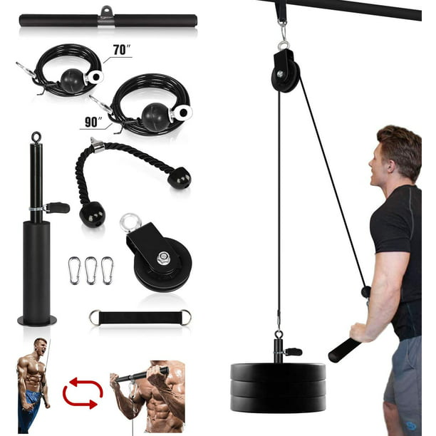 Home Gym Cable Pulley System Fitness Pin Triceps Lifting Rope Machine Workout 